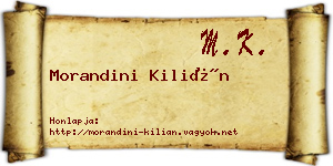 Morandini Kilián névjegykártya